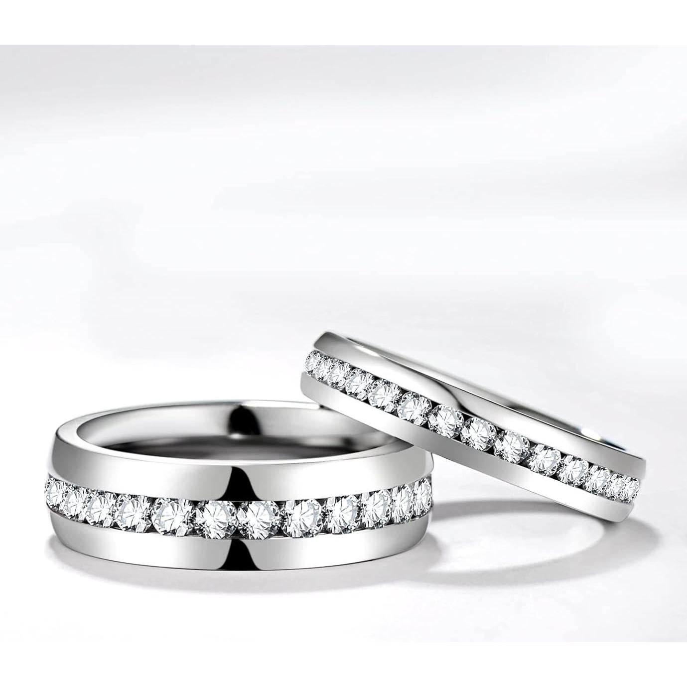 Anillo de Titanio TIGRADE 4mm 5mm 6mm con Circonita Cubica