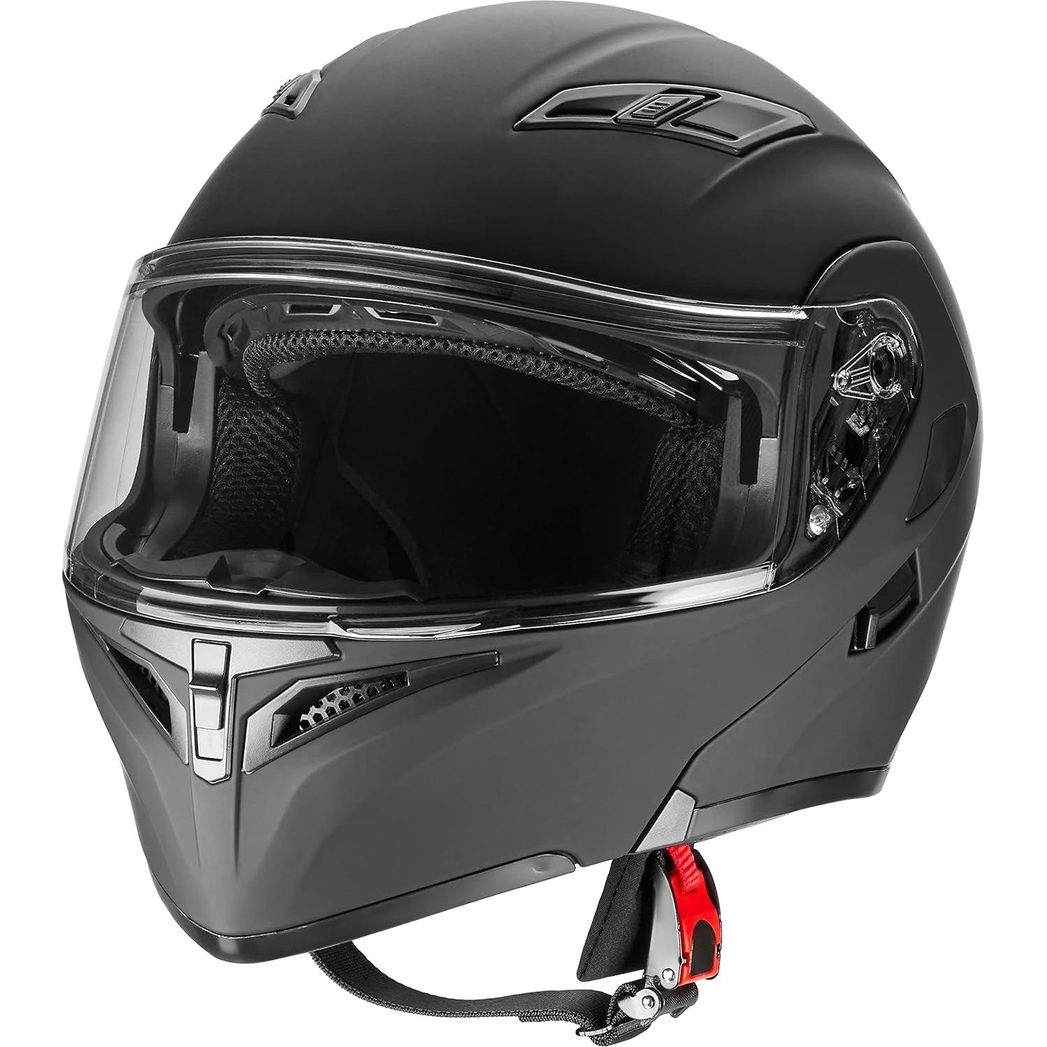 Rapido Boutique Collection Snowmobile Motorcycle Dual Visor Flip Up Modular Full Face Helmet DOT Approved