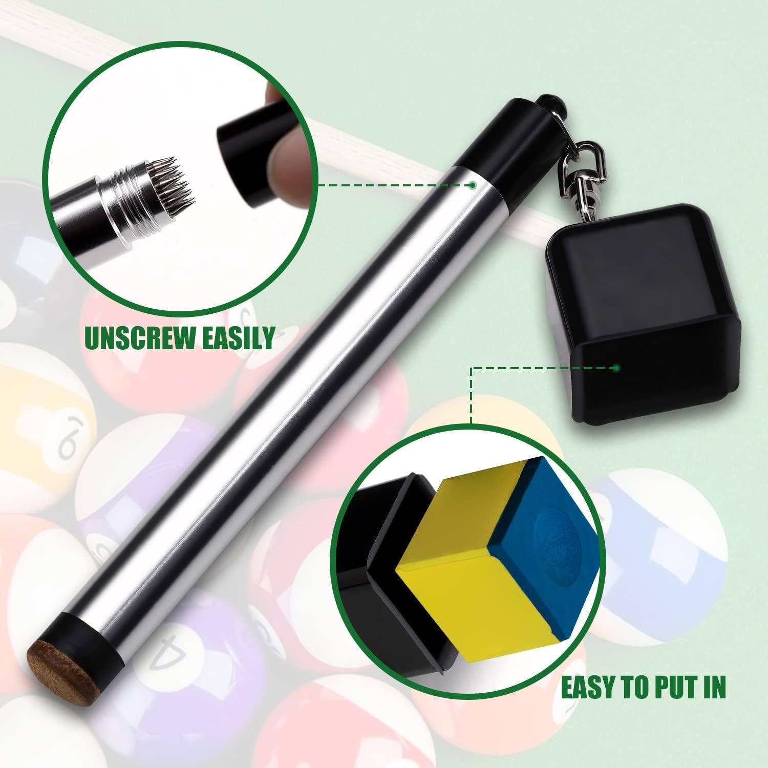 Soporte de Tiza TOBWOLF 2 en 1 para Taco de Billar Portátil