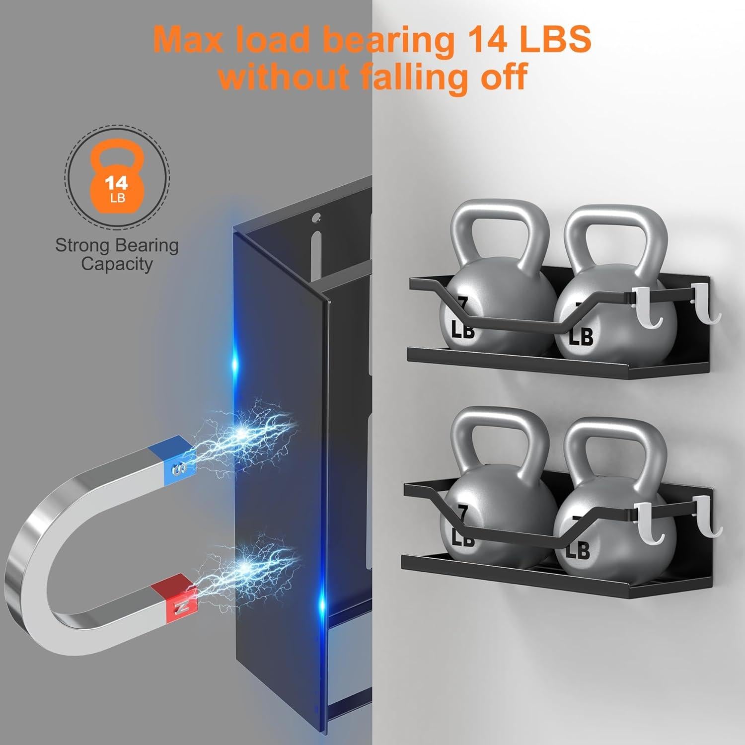 Estante Magnético VG1M para Especias y Condimentos Negro - 2 Piezas