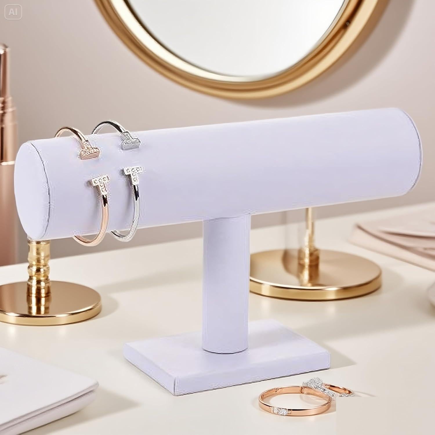 Exhibidor de Joyería ChezMax T-Bar 23.5x7x14 cm Blanco