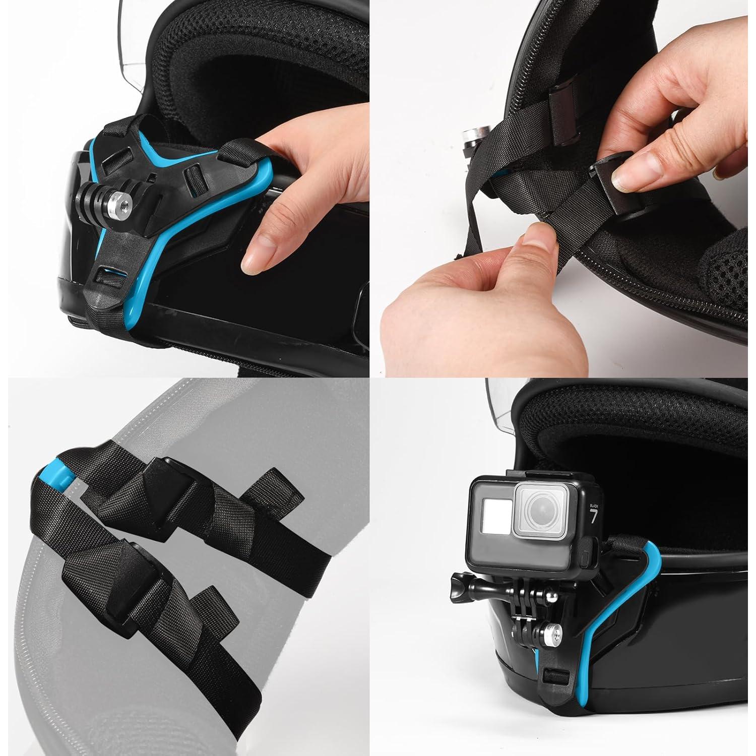 Soporte de Correa para Casco Lupholue GoPro Hero 12-6 Azul
