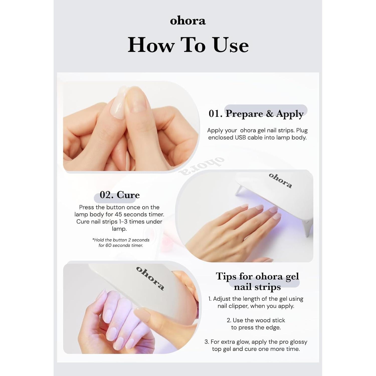 Lámpara LED ohora Care 6W para Uñas de Gel - Portátil, 2 Temporizadores