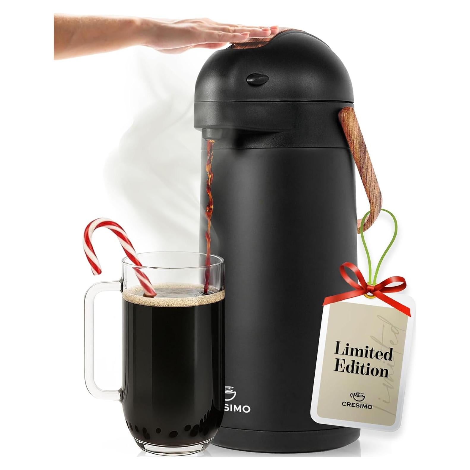 Jarra Térmica Cresimo Airpot 3020ml Acero Inoxidable Negro