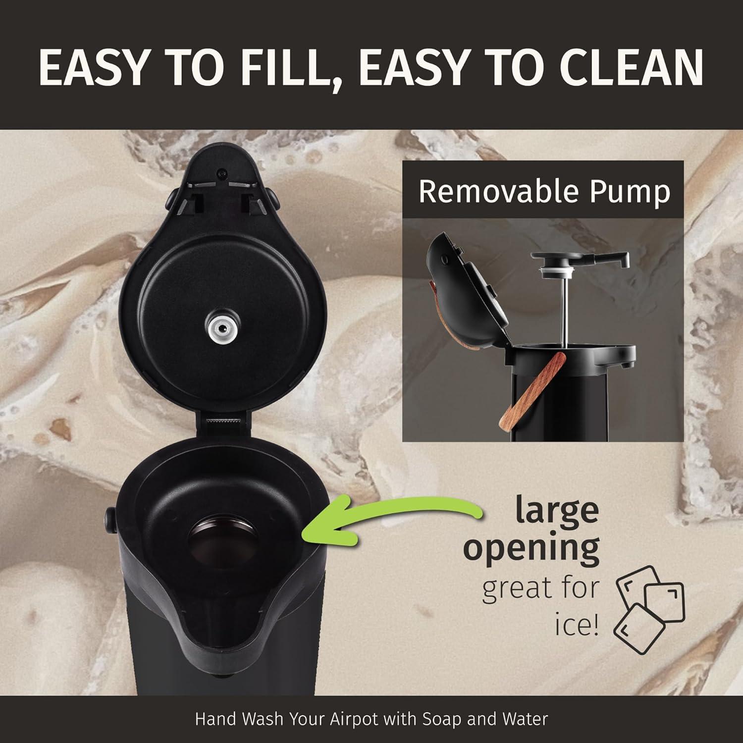 Jarra Térmica Cresimo Airpot 3020ml Acero Inoxidable Negro