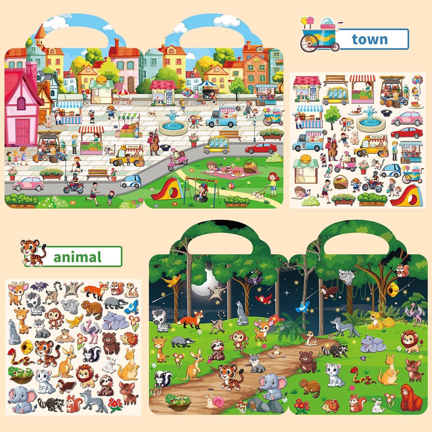 Set de 6 Libros de Pegatinas Reutilizables Kalysky 3D