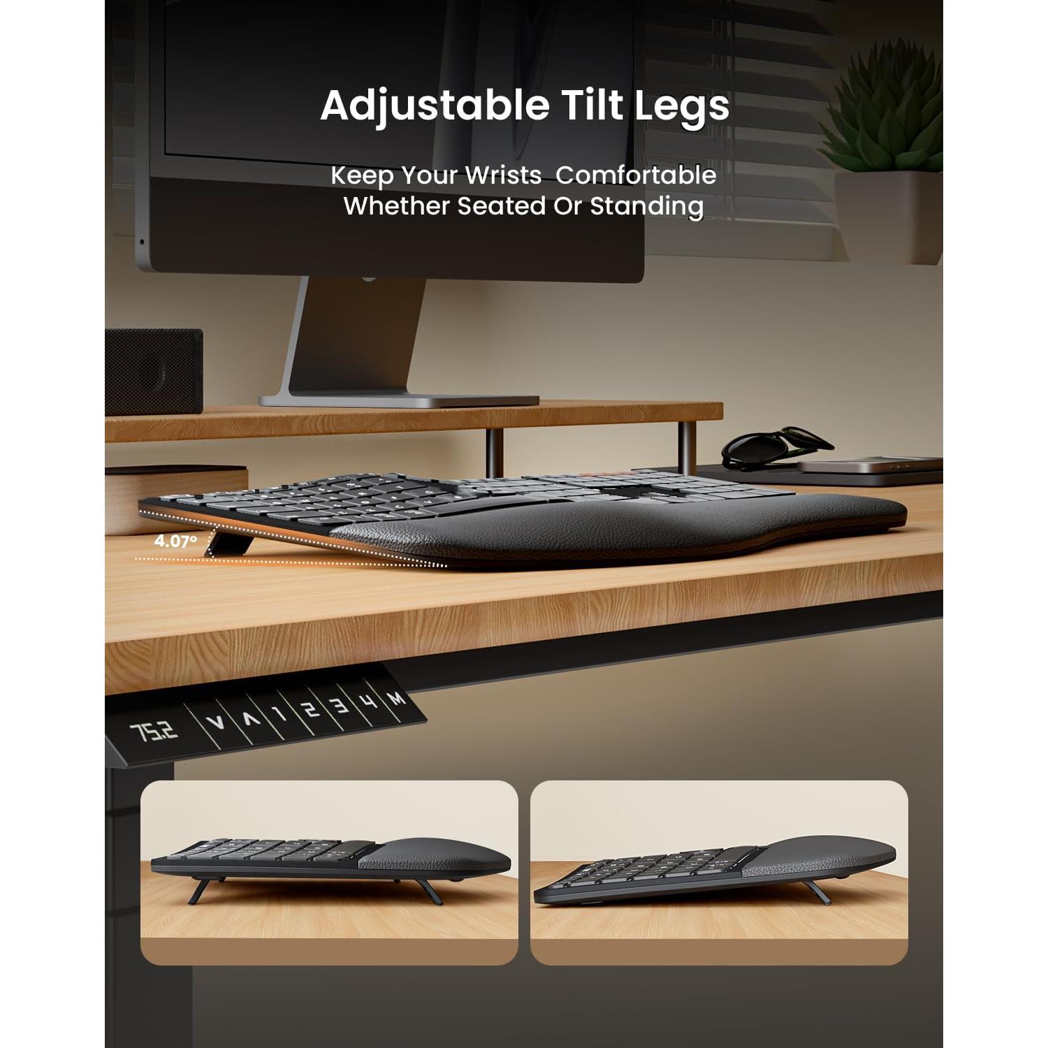 Combo Teclado y Ratón Inalámbricos Ergonómicos ProtoArc EKM01 Plus