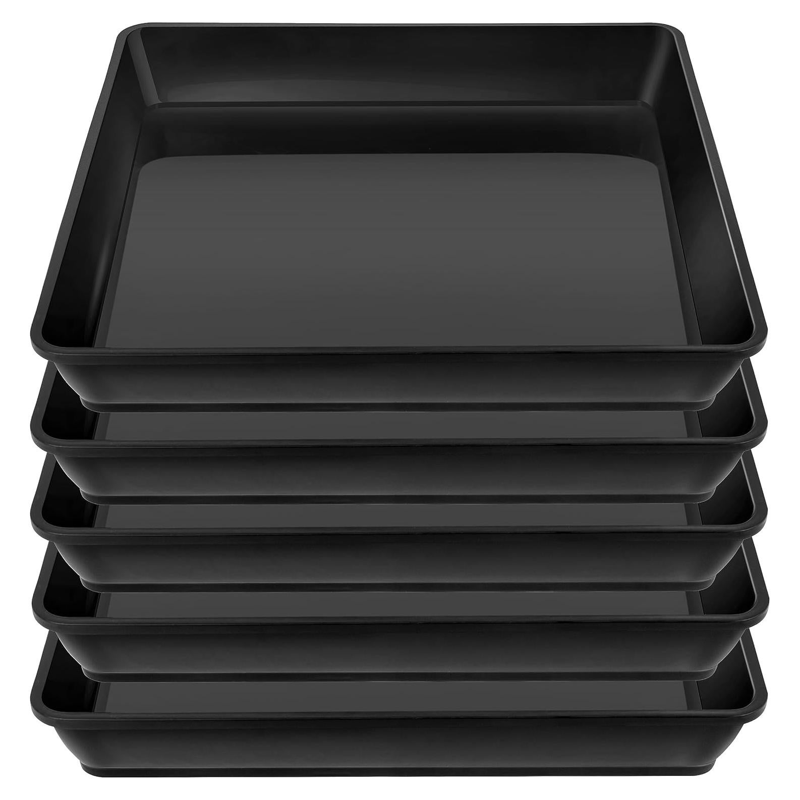 Plato Cuadrado para Plantas 6" Negro - 5 Paquete de Plástico