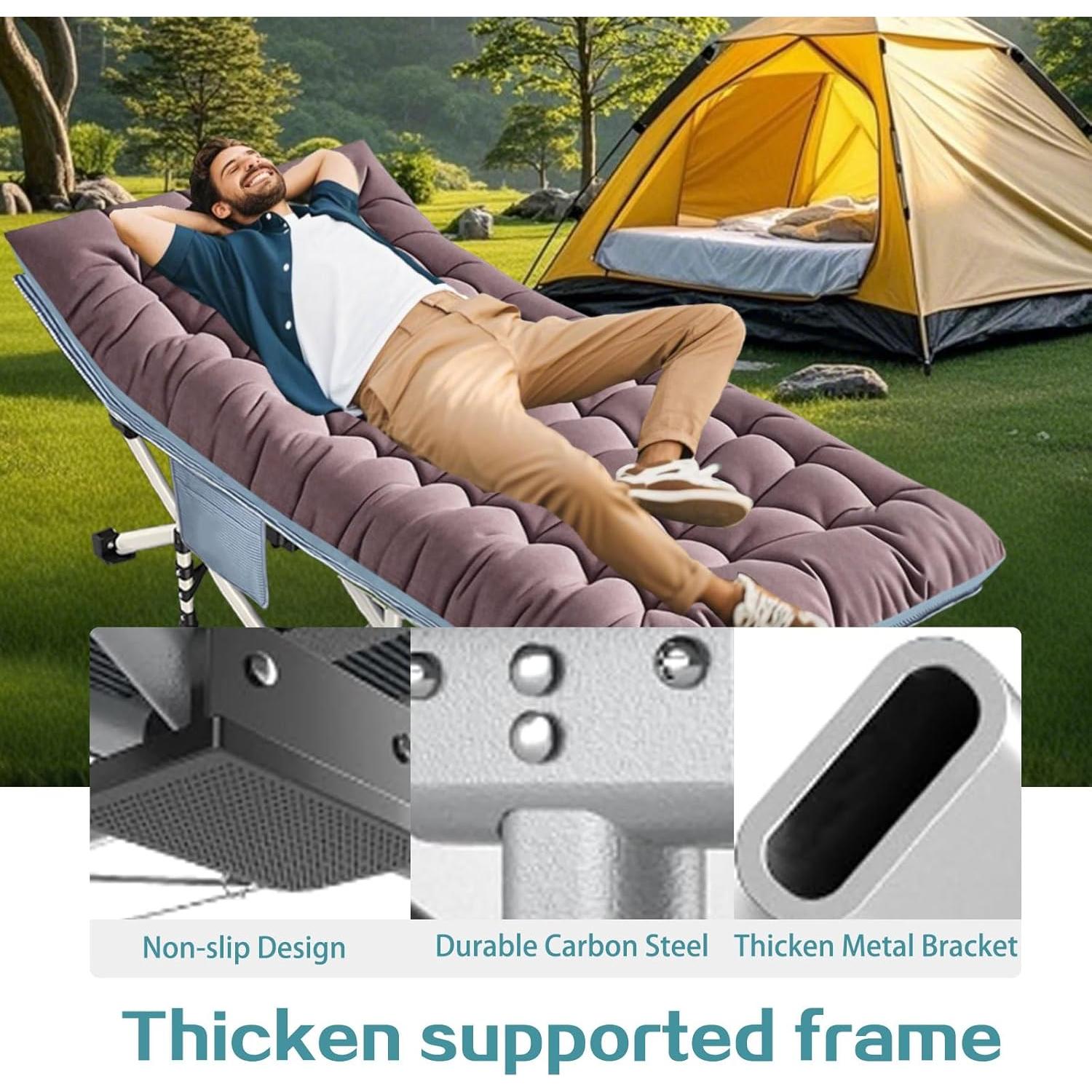 Cama de Camping Oversize XXL WUENLux con Colchón 200x81cm