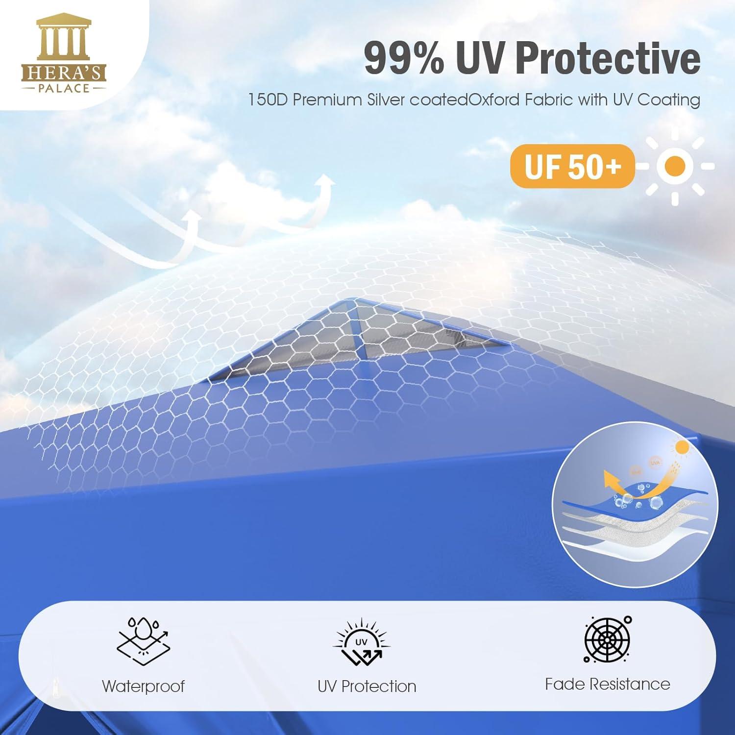 Carpa Plegable PALACIO DE HERA 3x3m Impermeable con Ventanas