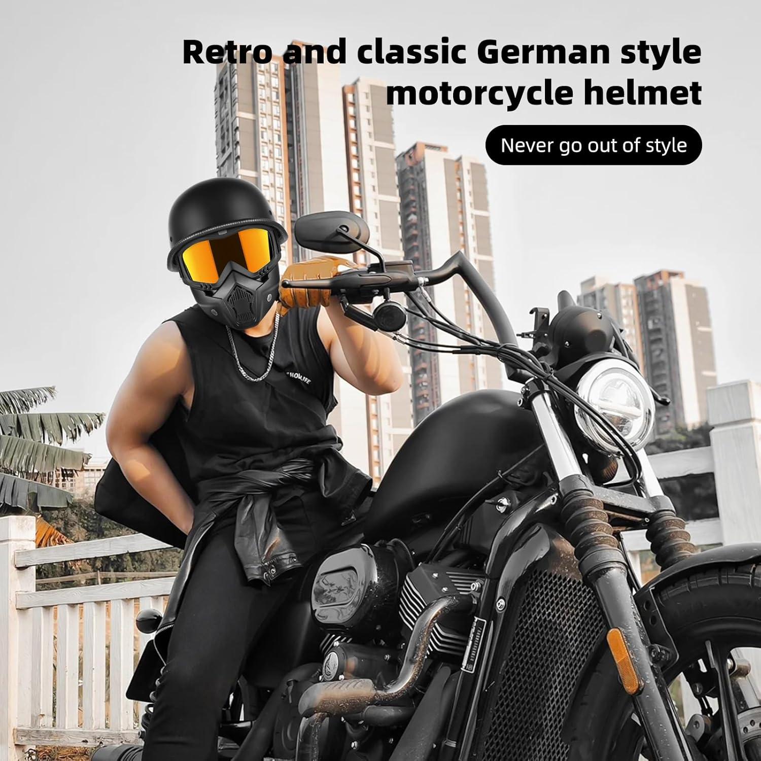 Casco de motocicleta media cara TRUSTERTHEE TRE-01 negro