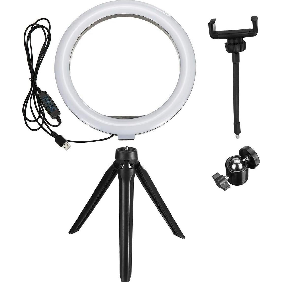 Luz de Anillo LED Grande HCFSUK con Trípode y Soporte para Teléfono