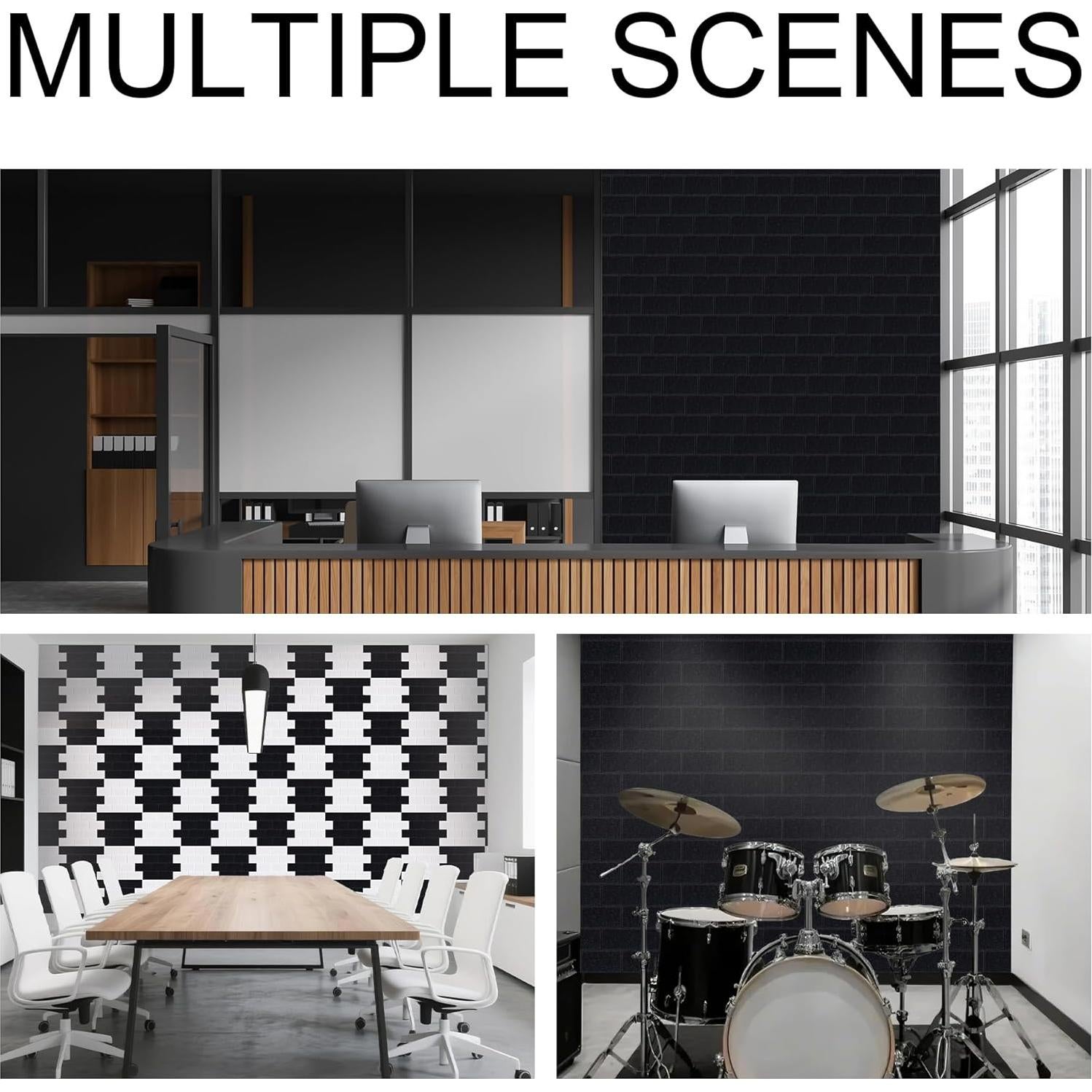 Paneles Acústicos WoveN SounD Ladrillo Negro 8 Piezas 40.6x30.5 cm