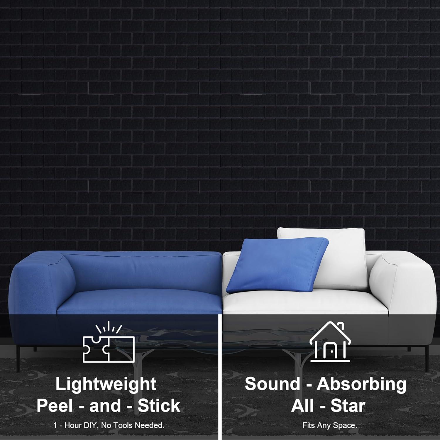 Paneles Acústicos WoveN SounD Ladrillo Negro 8 Piezas 40.6x30.5 cm