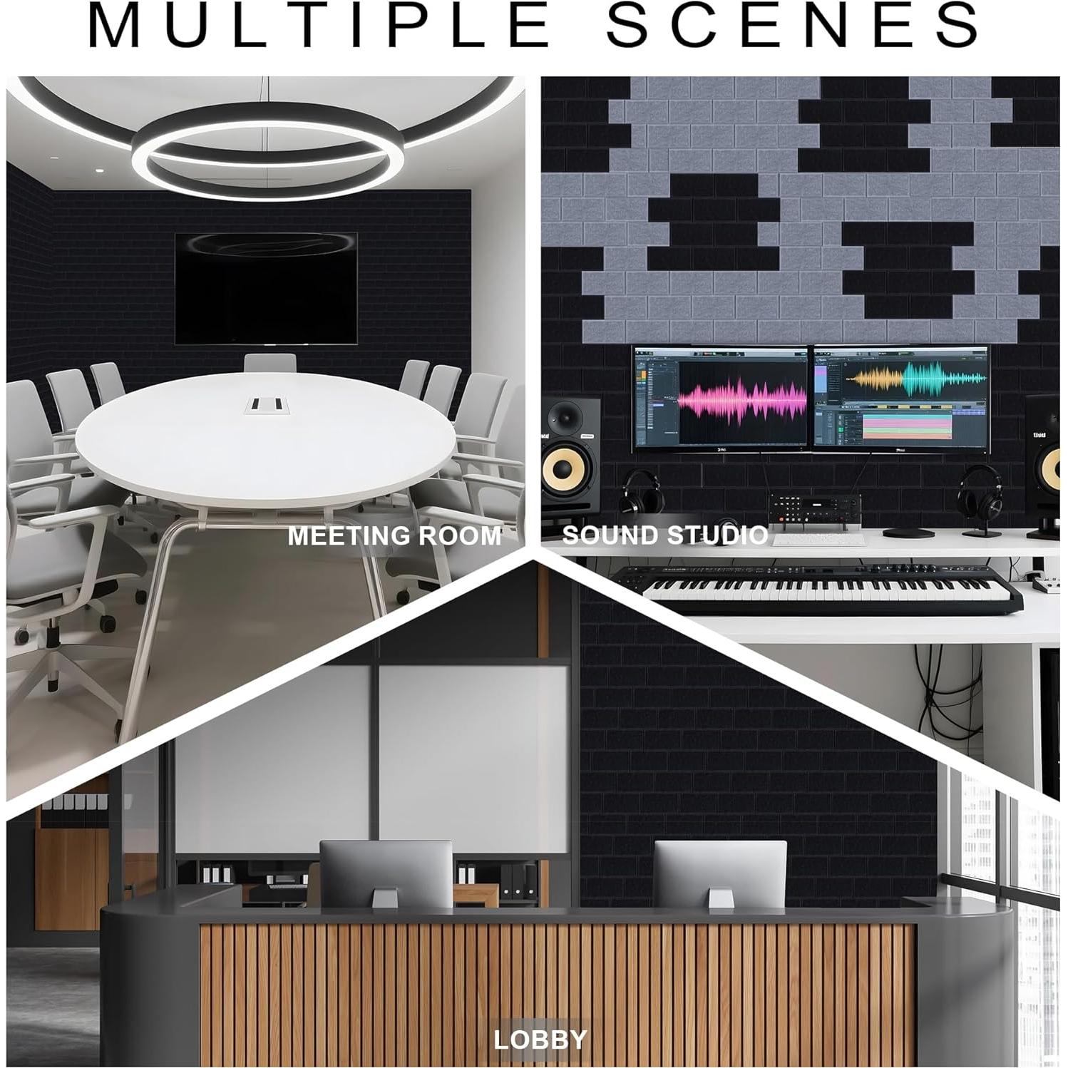 Paneles Acústicos WoveN SounD Ladrillo Negro 8 Piezas 40.6x30.5 cm