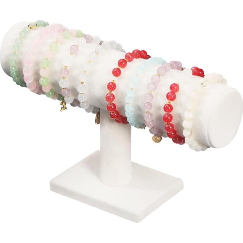 Soporte Organizador de Joyería T-Bar Coward Terciopelo Beige