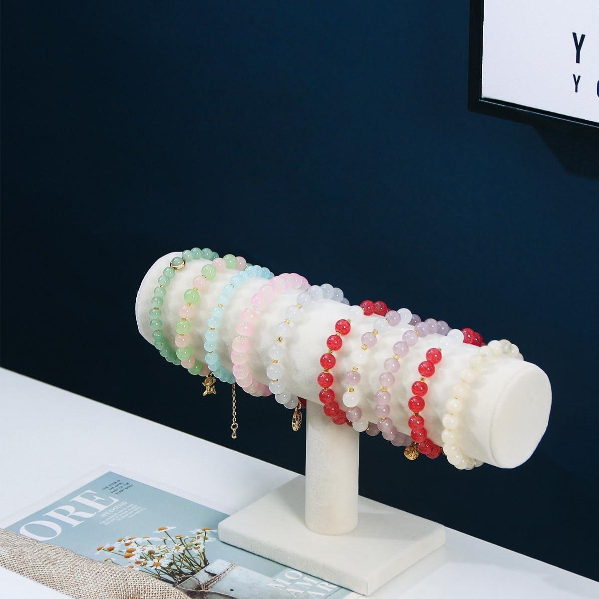 Soporte Organizador de Joyería T-Bar Coward Terciopelo Beige