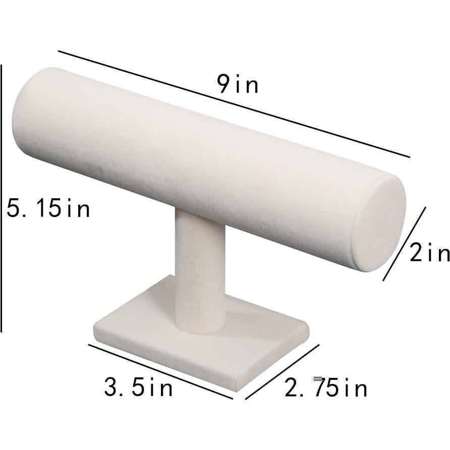 Soporte Organizador de Joyería T-Bar Coward Terciopelo Beige