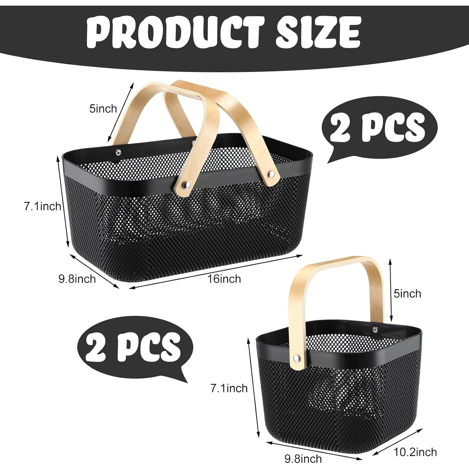 Canasta de Malla Plástica Sadnyy 4 Pcs Negra para Almacenamiento