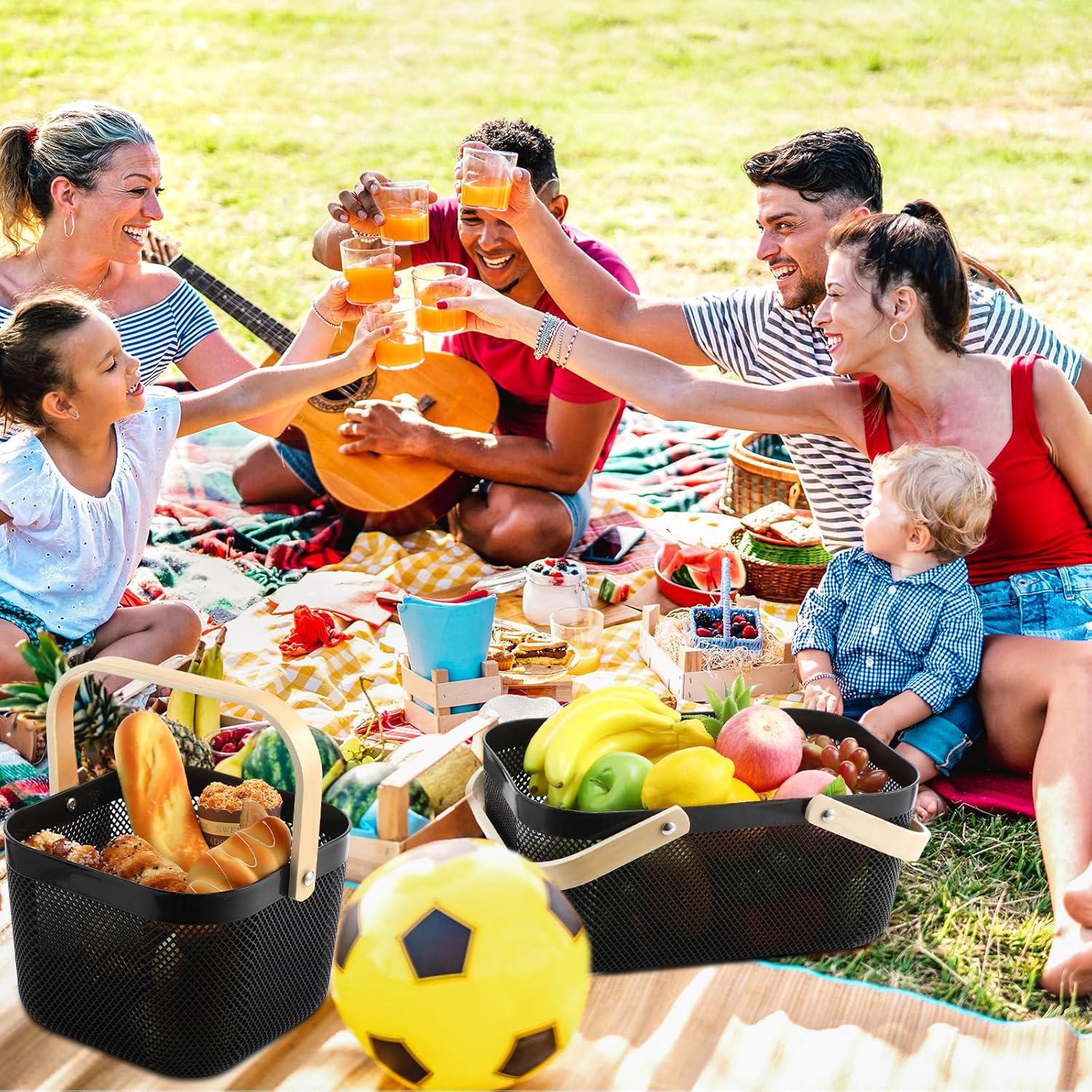 Canasta de Malla Plástica Sadnyy 4 Pcs Negra para Almacenamiento