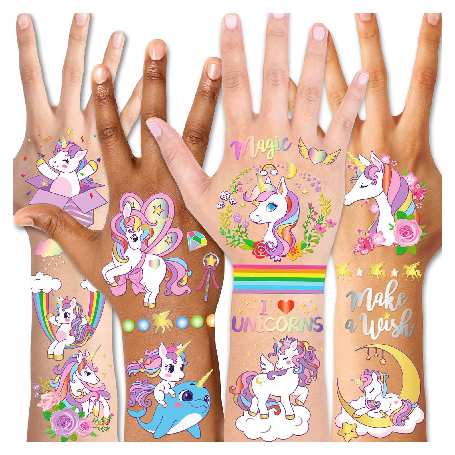 Tatuajes Temporales para Niños Konsait - 4 Hojas, 98 Diseños