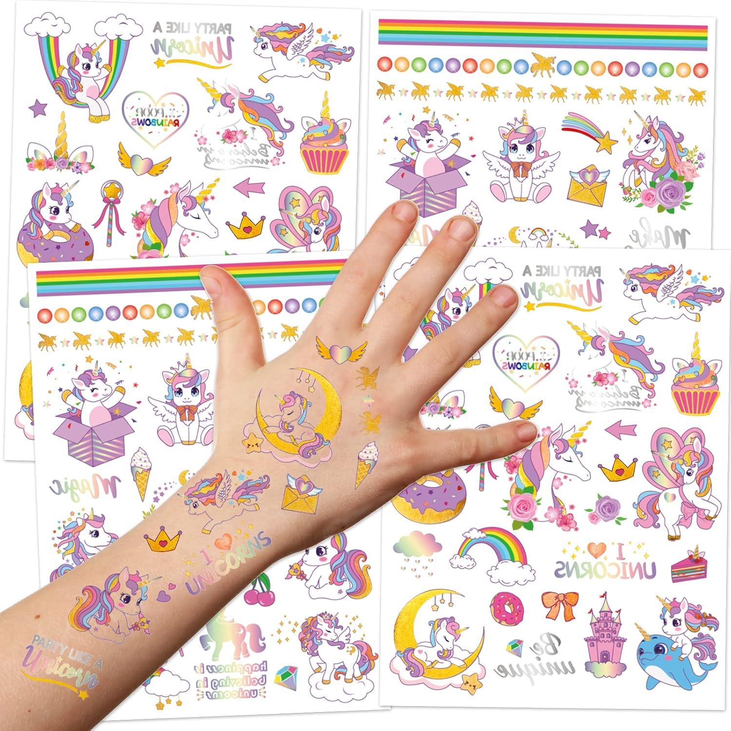 Tatuajes Temporales para Niños Konsait - 4 Hojas, 98 Diseños