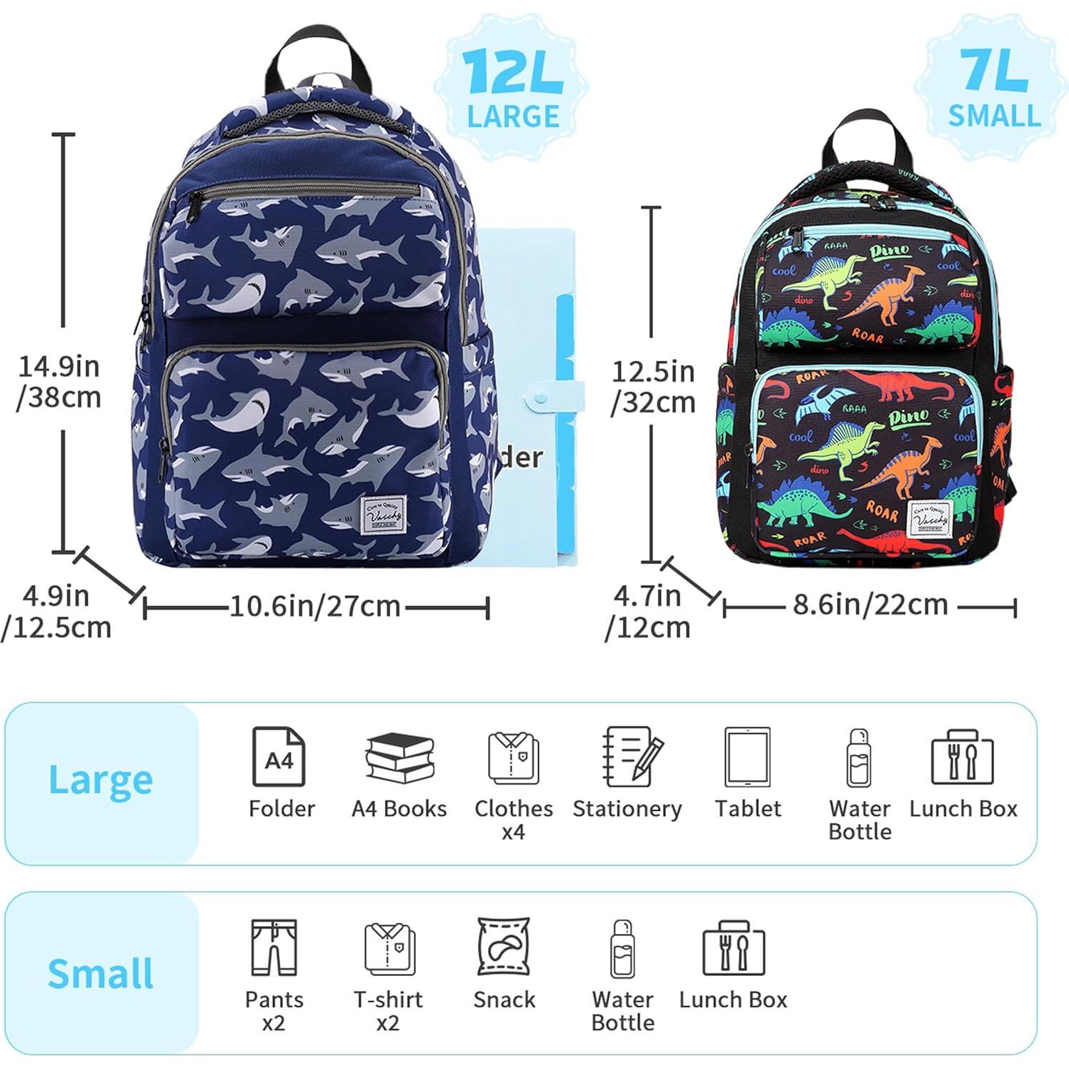 Mochila Escolar VASCHY para Niños de 12L - Tiburón