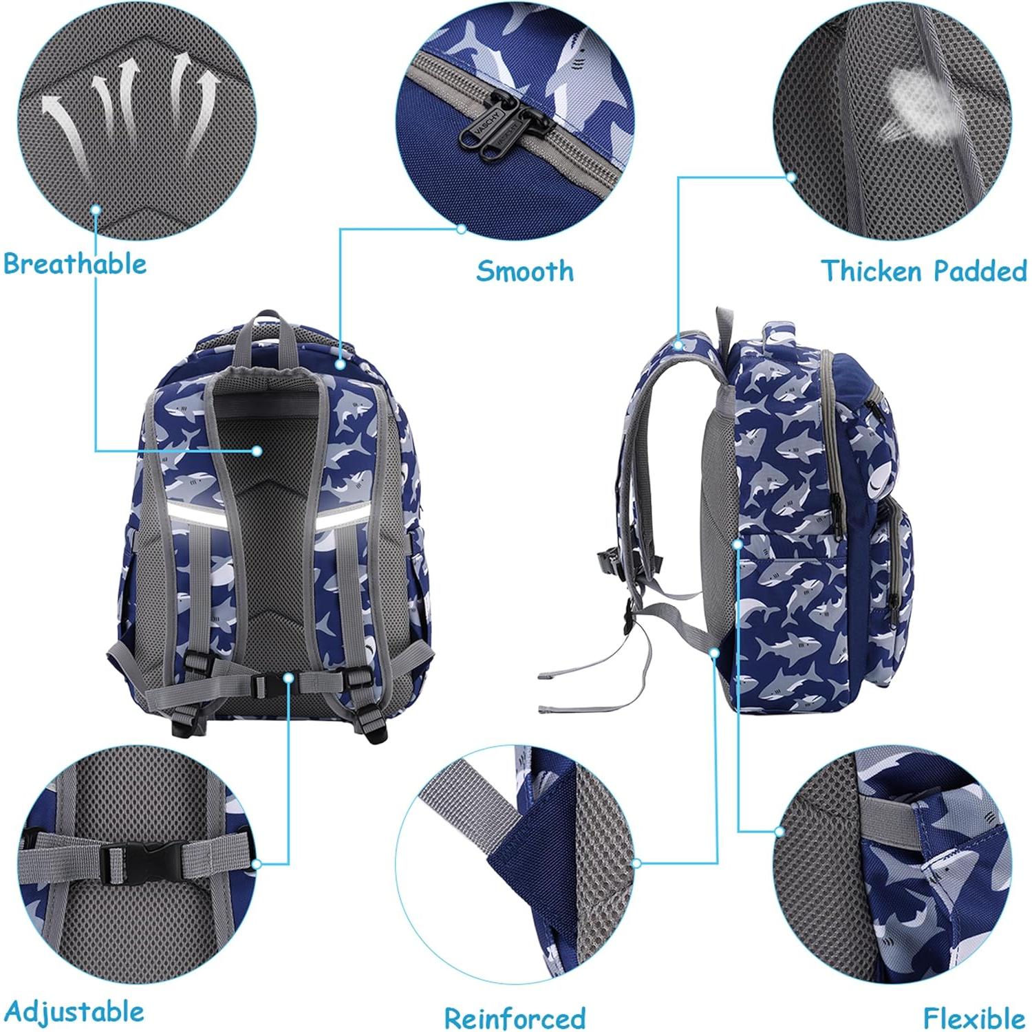 Mochila Escolar VASCHY para Niños de 12L - Tiburón