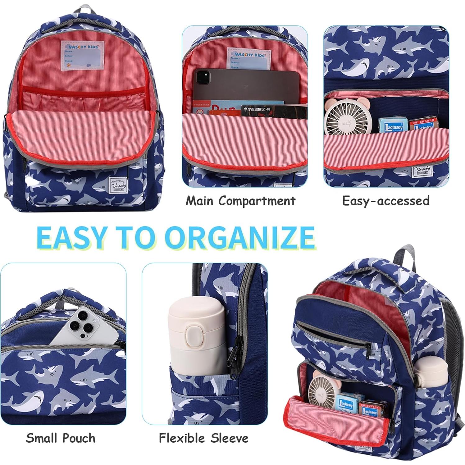 Mochila Escolar VASCHY para Niños de 12L - Tiburón