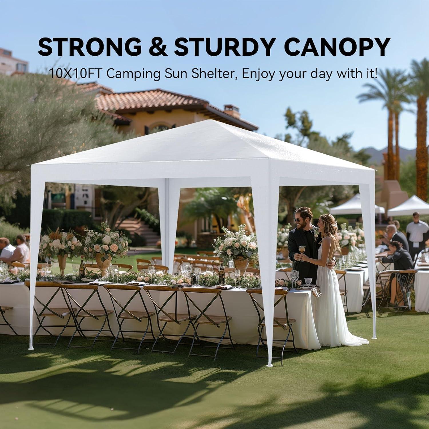 Carpa Gazebo Exterior ANEUHS 10x10m Impermeable con Paredes Removibles