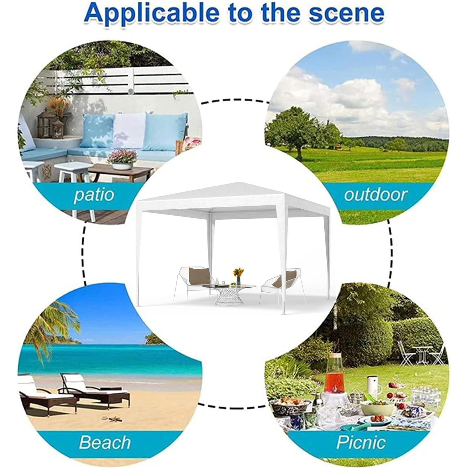 Carpa Gazebo Exterior ANEUHS 10x10m Impermeable con Paredes Removibles