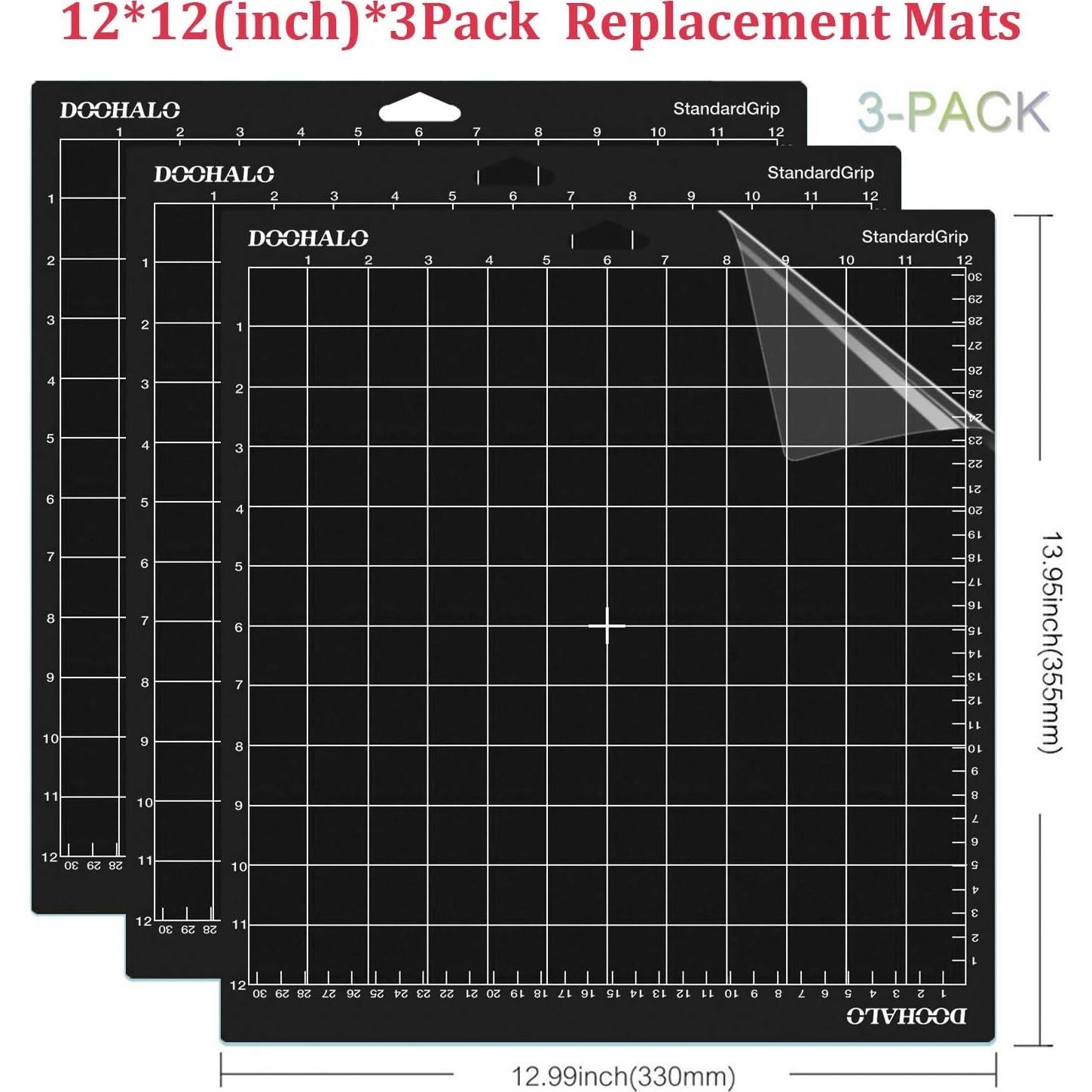 Alfombrilla de Corte DOOHALO 30.48x30.48 cm 3 Paquete Grip Estándar