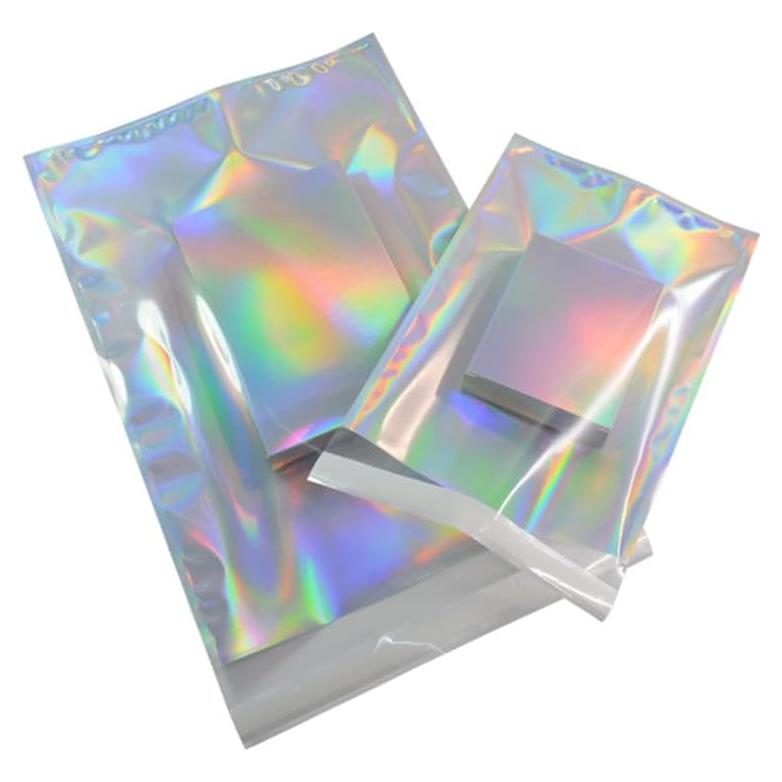 100 Bolsas de Polietileno Holográficas Autoadhesivas 11.5x16.5cm NATX