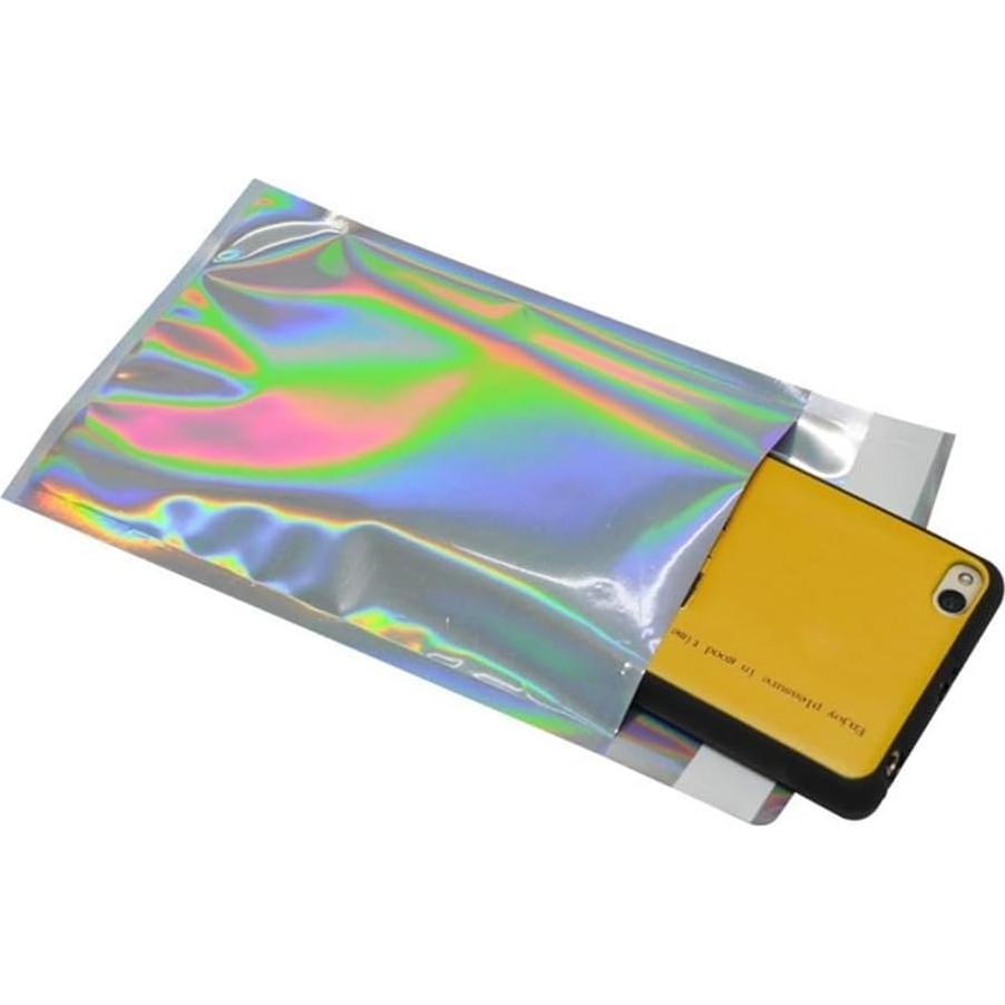 100 Bolsas de Polietileno Holográficas Autoadhesivas 11.5x16.5cm NATX