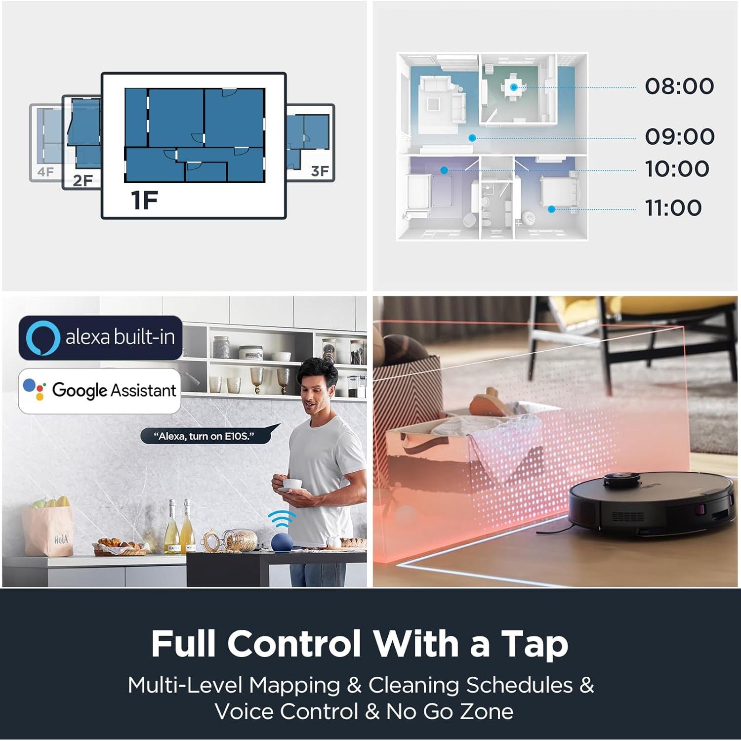 Aspiradora Robótica Eureka E10s con Auto Vaciamiento 4000Pa