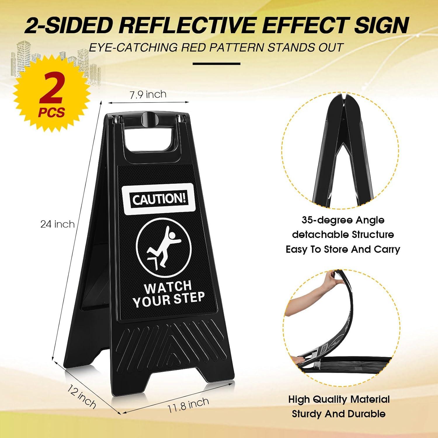 Señales Reflectantes Fuutreo 2 Piezas Cuidado Mire Su Paso 61x30 cm