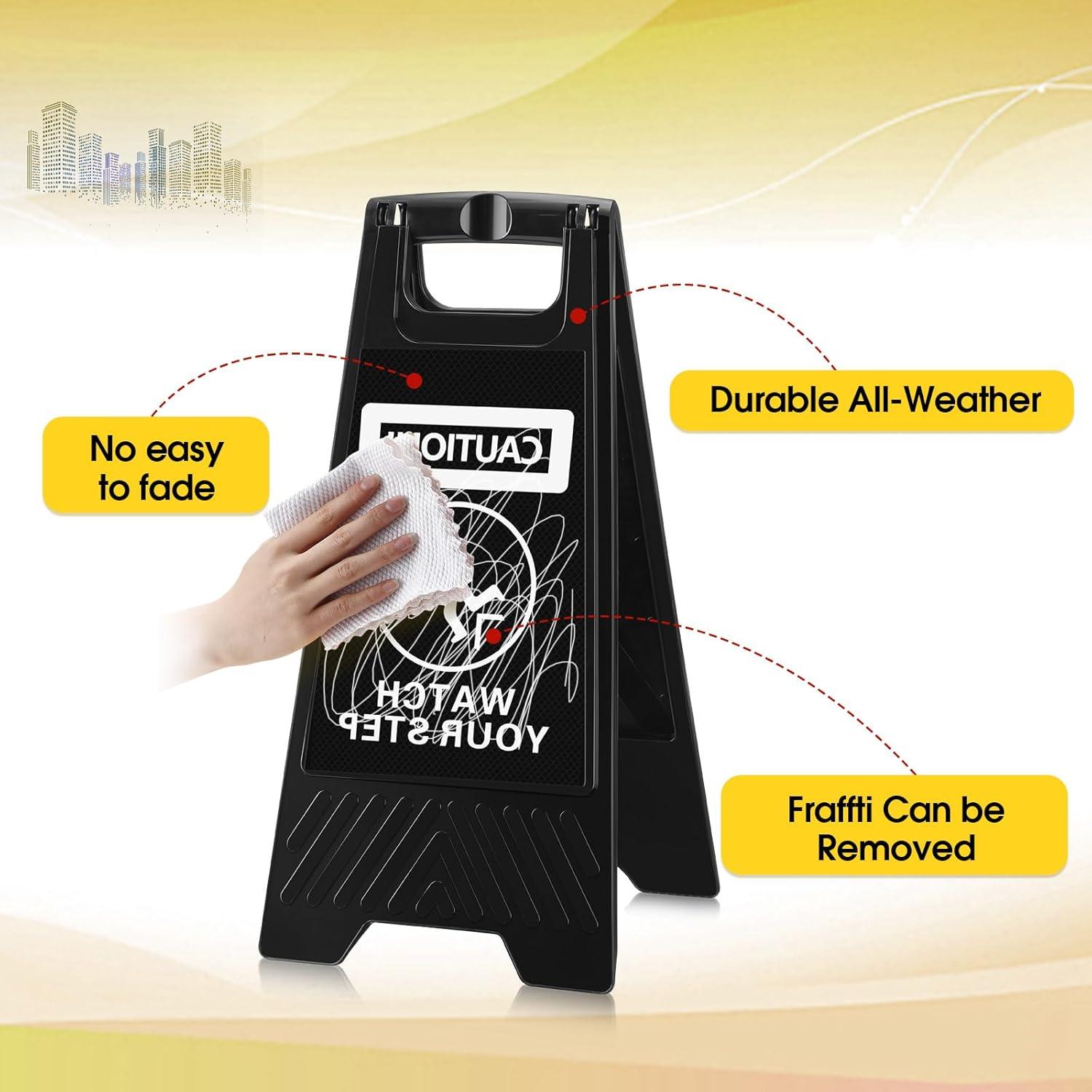 Señales Reflectantes Fuutreo 2 Piezas Cuidado Mire Su Paso 61x30 cm