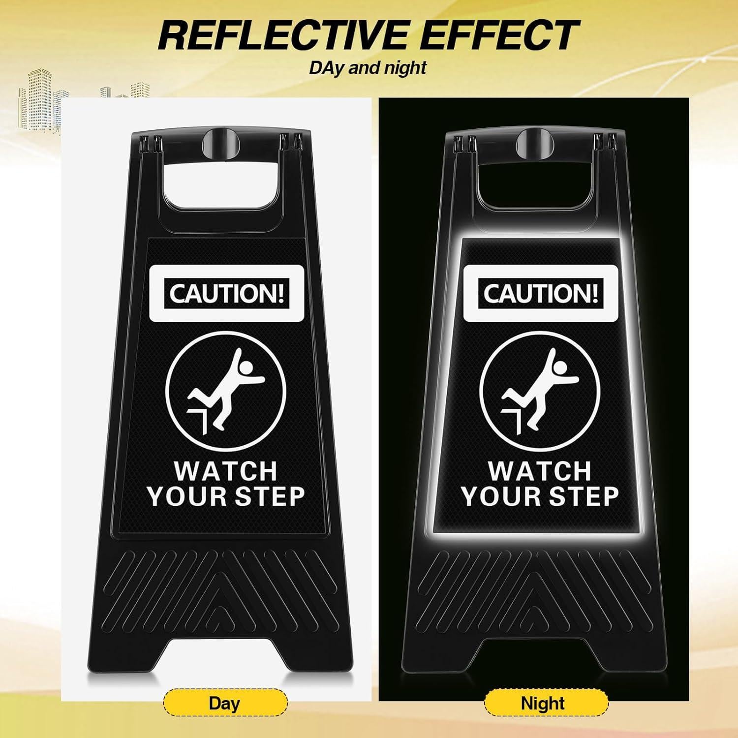 Señales Reflectantes Fuutreo 2 Piezas Cuidado Mire Su Paso 61x30 cm