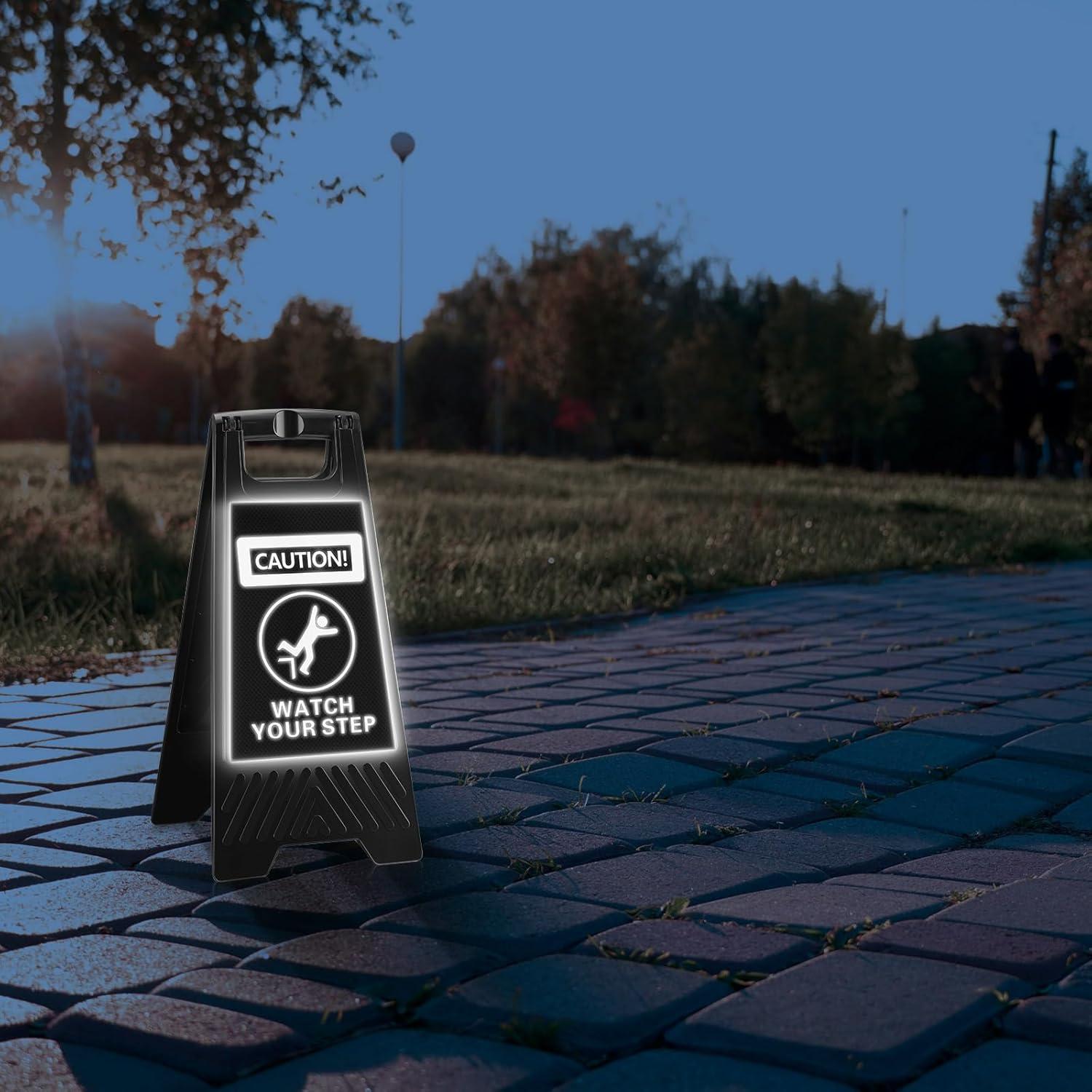 Señales Reflectantes Fuutreo 2 Piezas Cuidado Mire Su Paso 61x30 cm