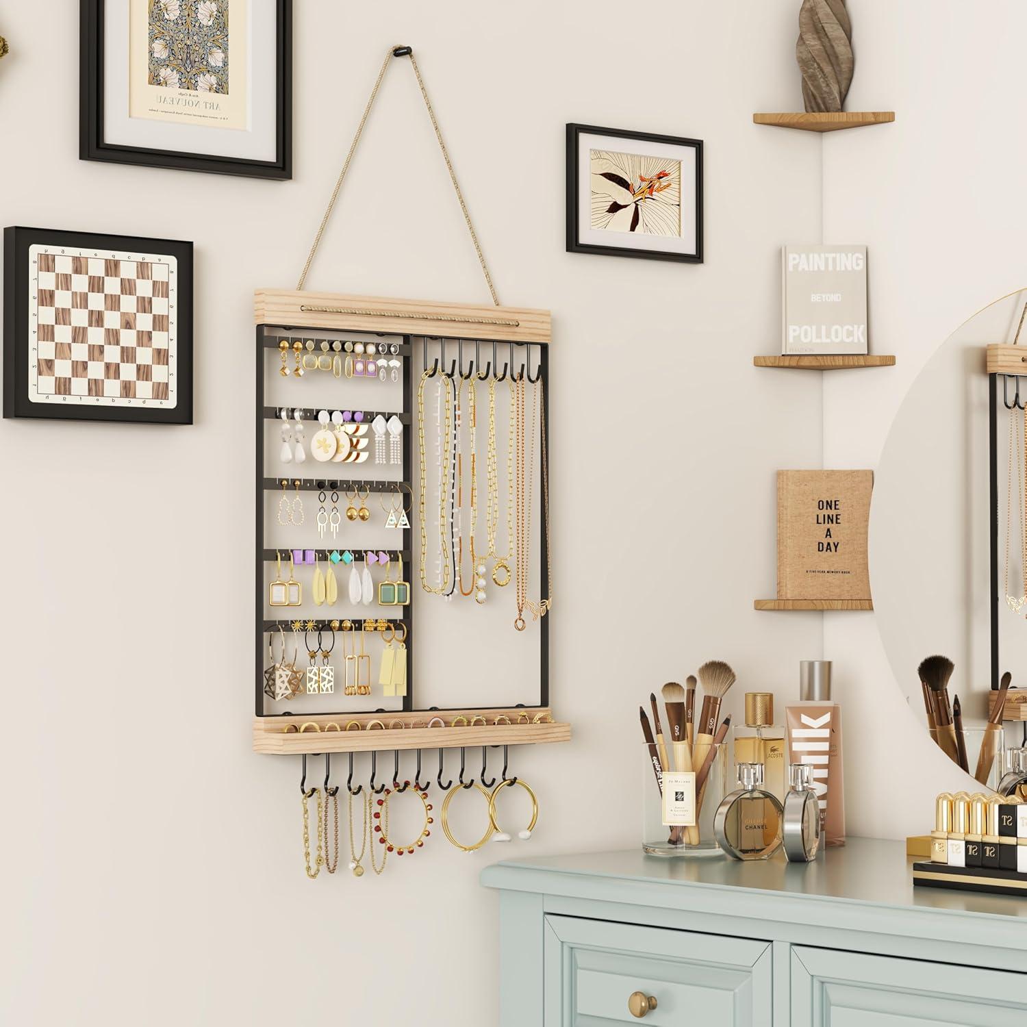 Organizador de Joyería Colgante Feyejade Negro 5 Niveles