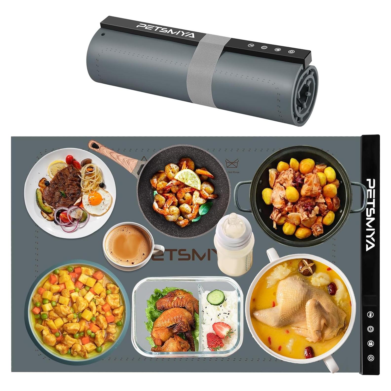 Alfombrilla Calentadora de Comida PETSMYA Gris 60x40cm 300W