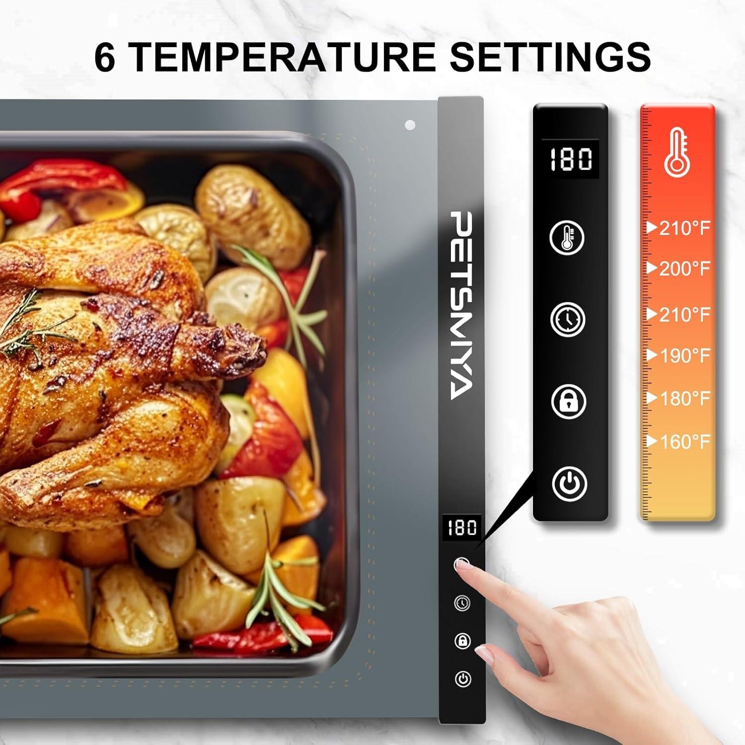 Alfombrilla Calentadora de Comida PETSMYA Gris 60x40cm 300W