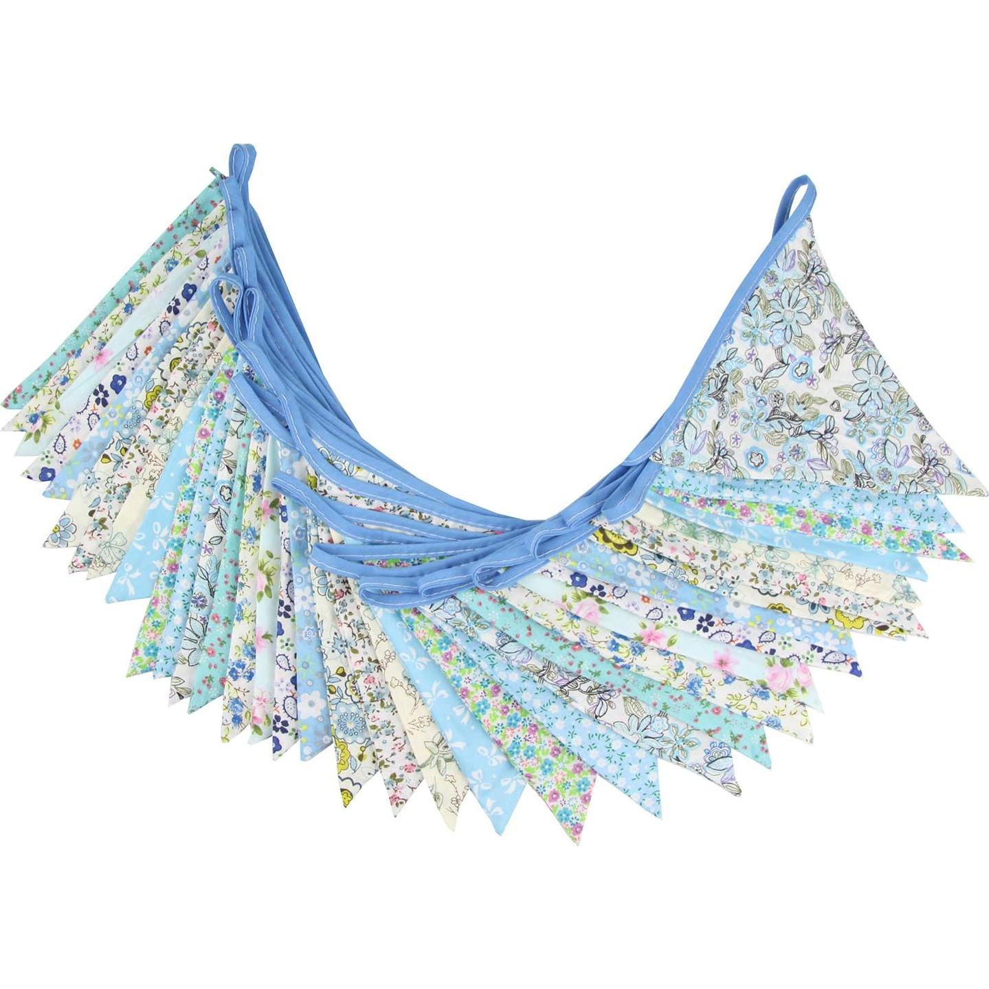 Guirnalda de Banderas Triangulares DAFEN 10m Algodón Azul