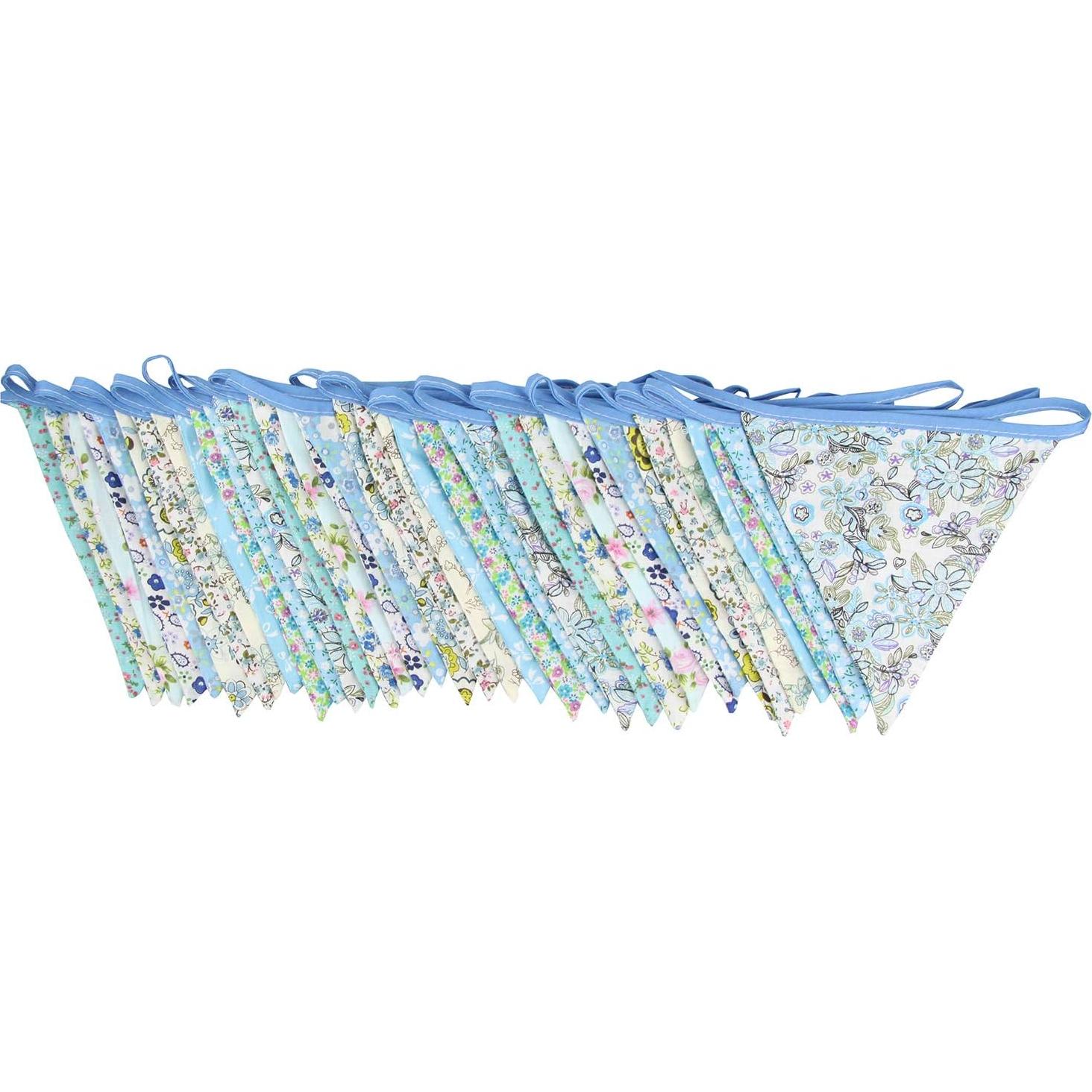 Guirnalda de Banderas Triangulares DAFEN 10m Algodón Azul