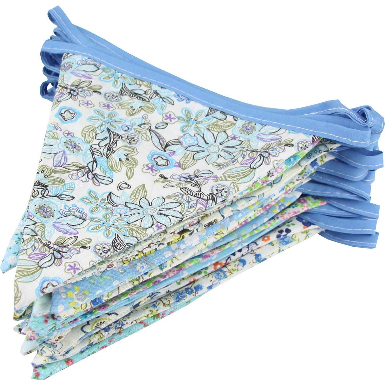 Guirnalda de Banderas Triangulares DAFEN 10m Algodón Azul