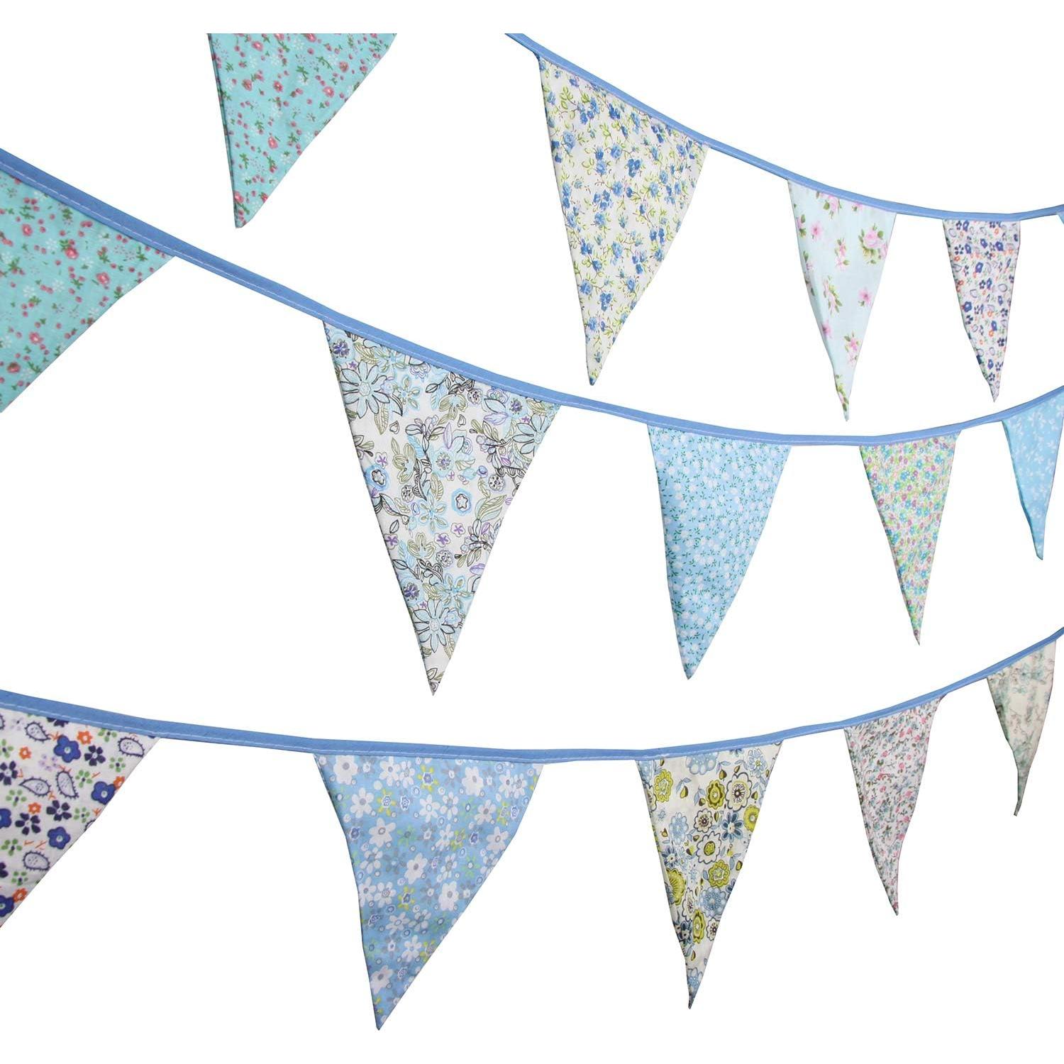 Guirnalda de Banderas Triangulares DAFEN 10m Algodón Azul