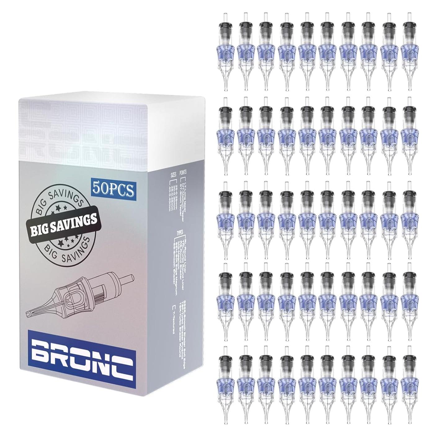 Agujas de Cartucho BRONC 50PCS 1RL 0.30mm para Tatuaje