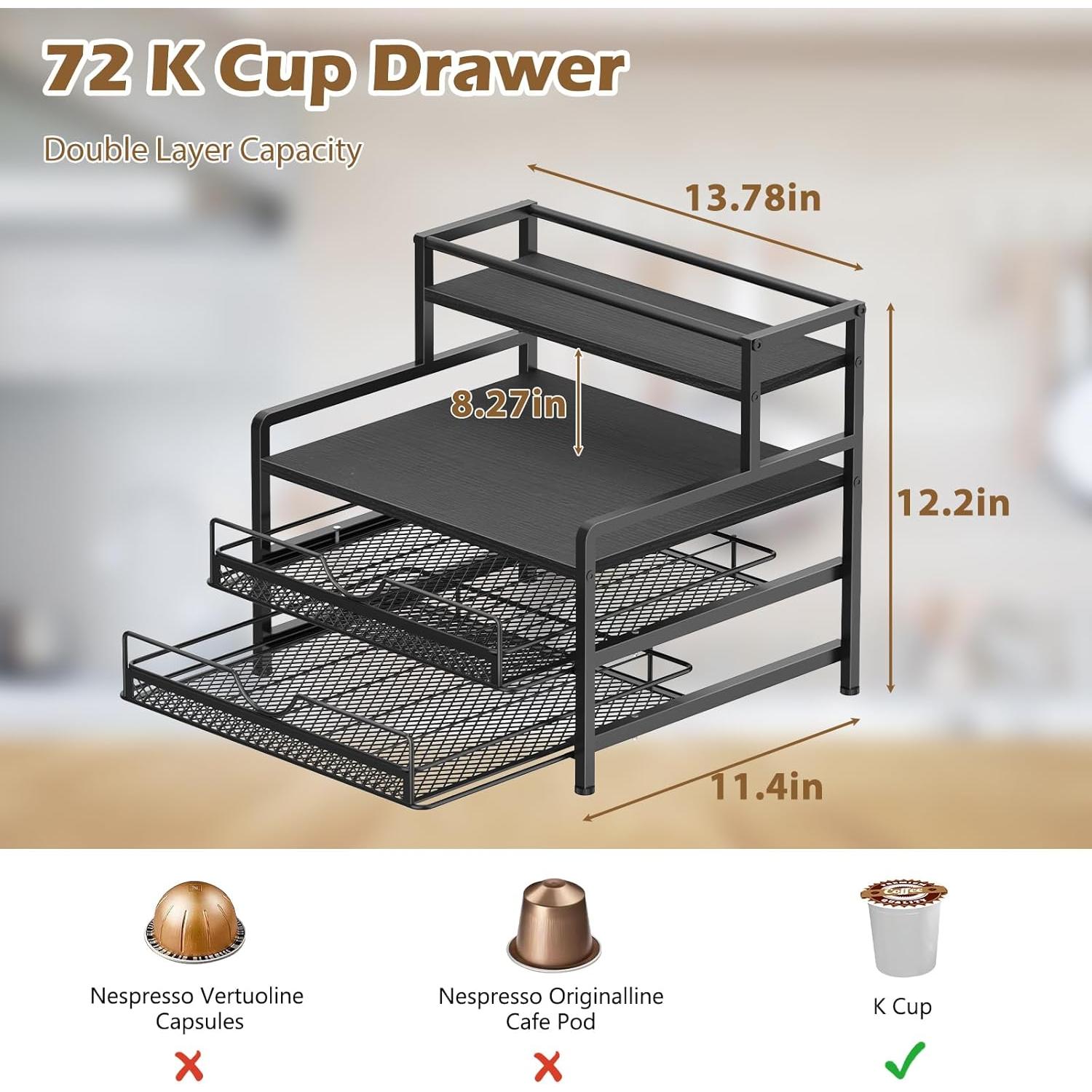 Organizador de Bar de Café OGEMXU 3 Niveles para 72 K Cups