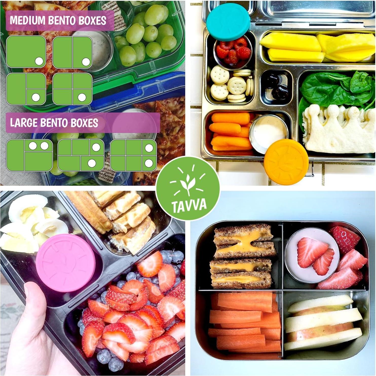 3 Contenedores de Acero Inoxidable TAVVA 50ml con Tapa Silicona