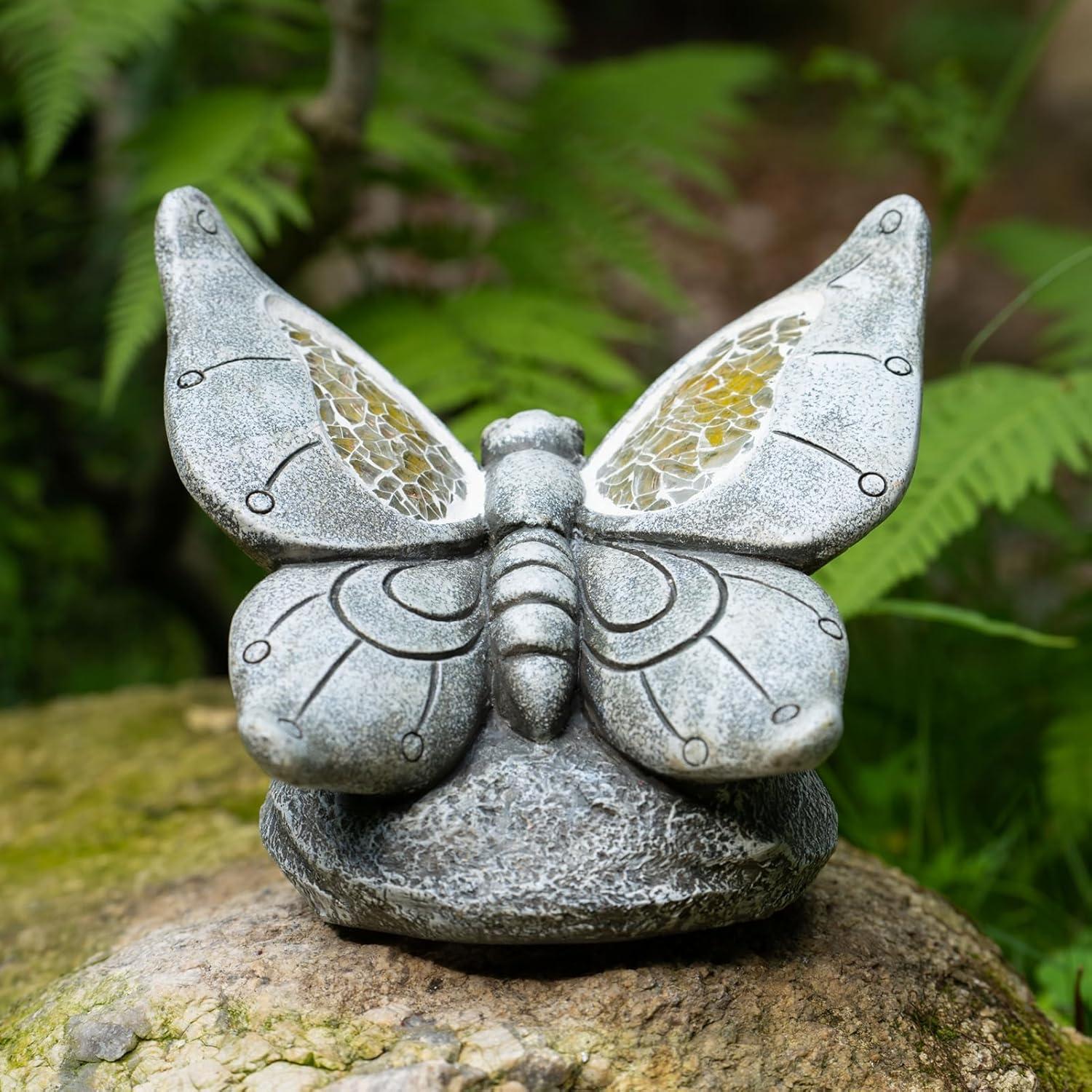 Estatua de Jardín Solar Mariposa Rezpuao Resina 16.99cm